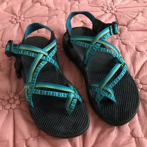 Blue chacos
